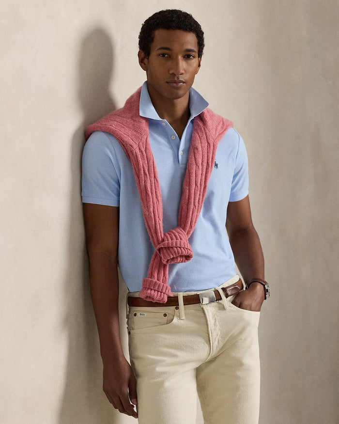 Honeycomb Polo in Office Blue - Madison's Niche