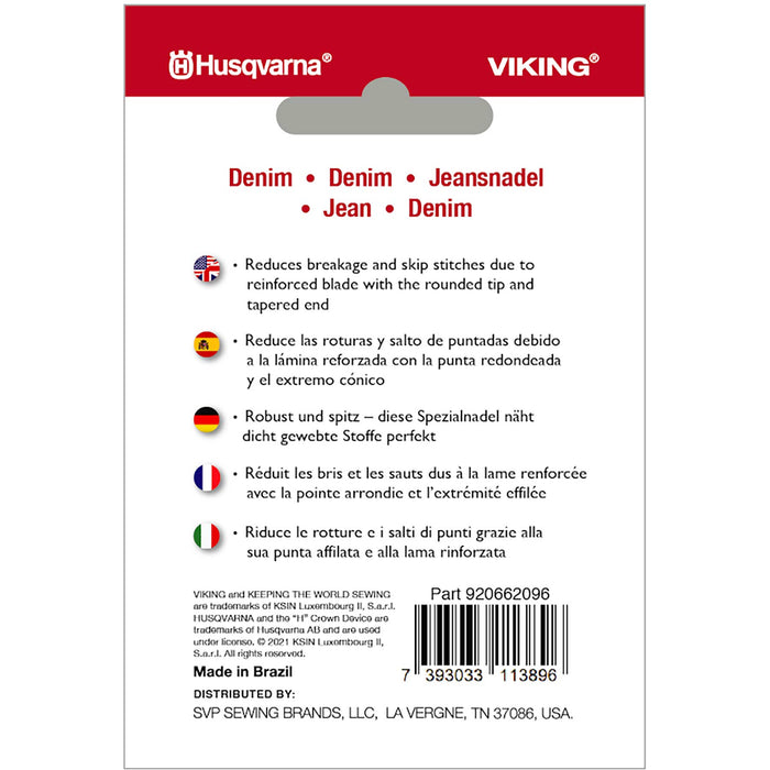 HUSQVARNA® VIKING® Denim Needles Size 110/18 5-pack -- Product Image