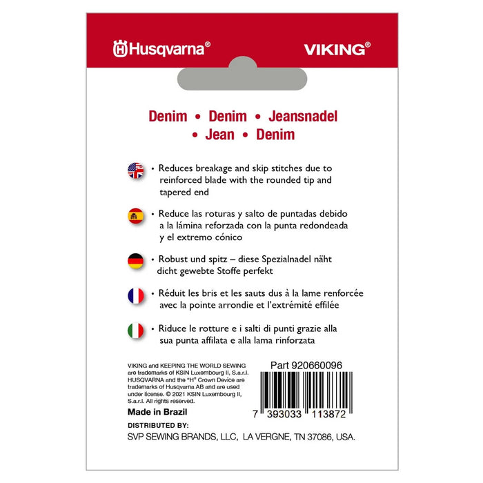 HUSQVARNA® VIKING® Denim Needles Size 90/14 5-Pack -- Product Image