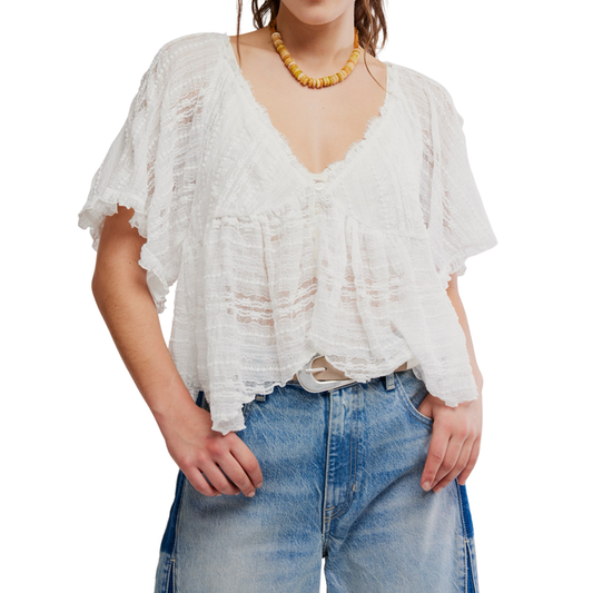 In Your Dreams Lace Top in Ivory