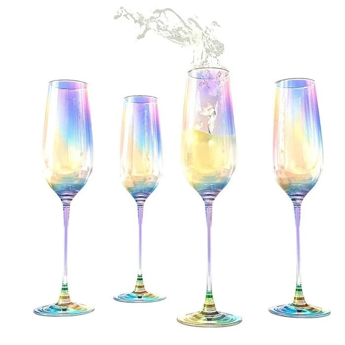 Iridescent Champagne Flutes Glasses - Madison's Niche
