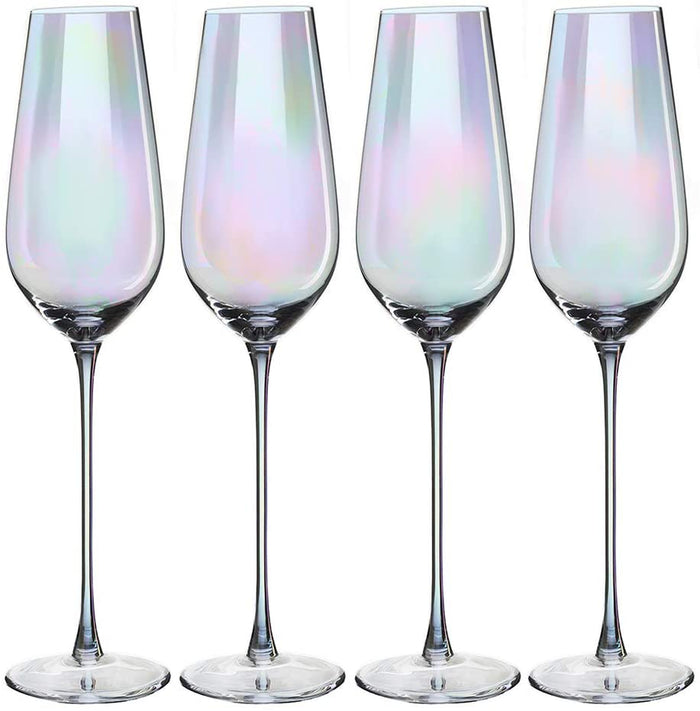 Iridescent Champagne Flutes Glasses - Madison's Niche