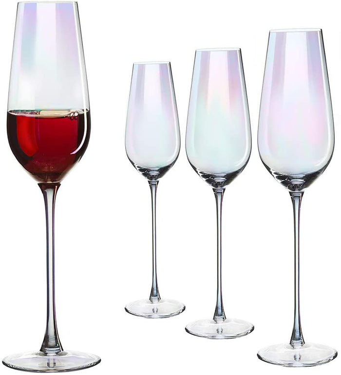 Iridescent Champagne Flutes Glasses - Madison's Niche