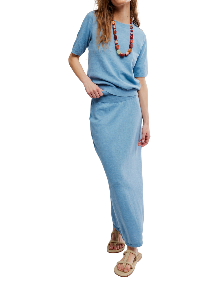 Isabella Sweater Skirt Set in Dusk Blue - Madison's Niche