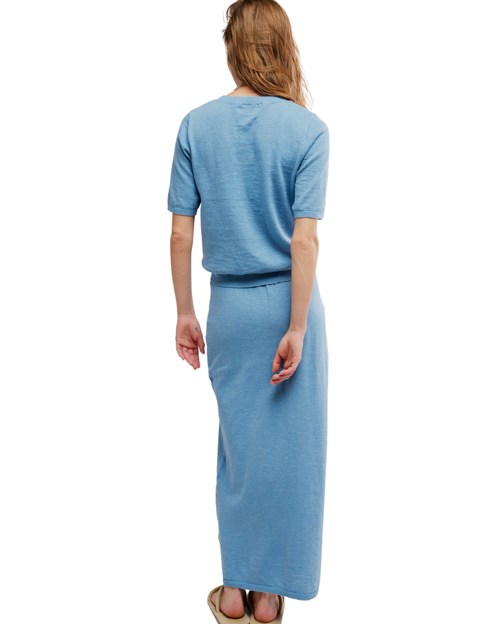 Isabella Sweater Skirt Set in Dusk Blue - Madison's Niche