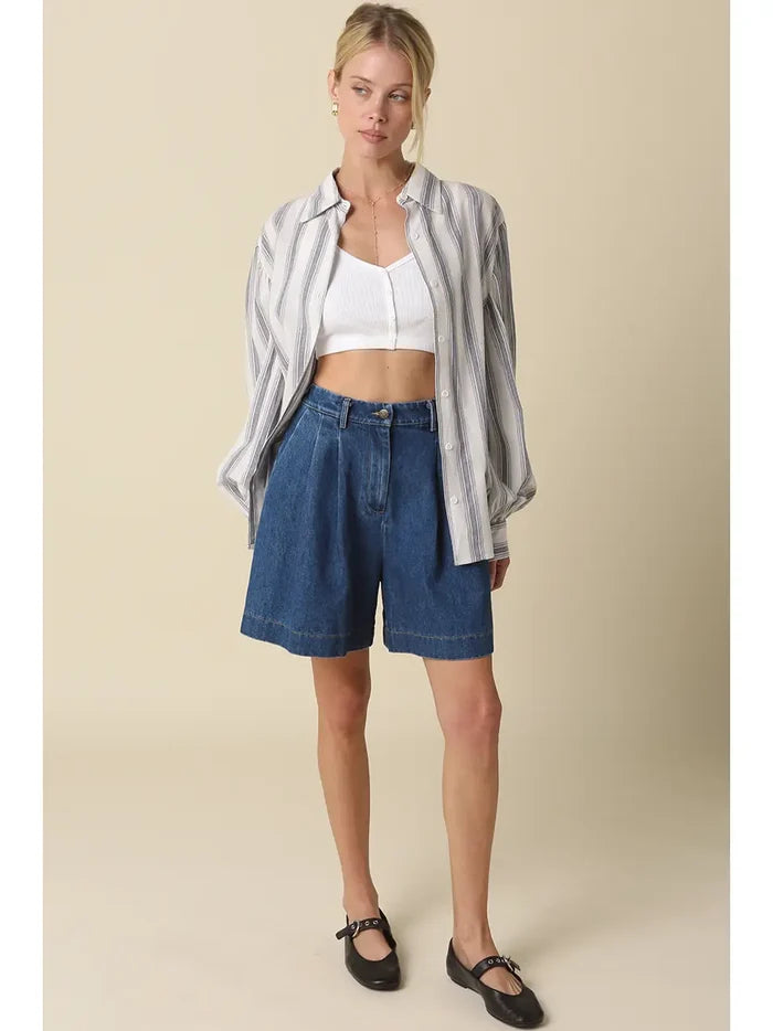 Jade Denim Bermuda Shorts - Madison's Niche