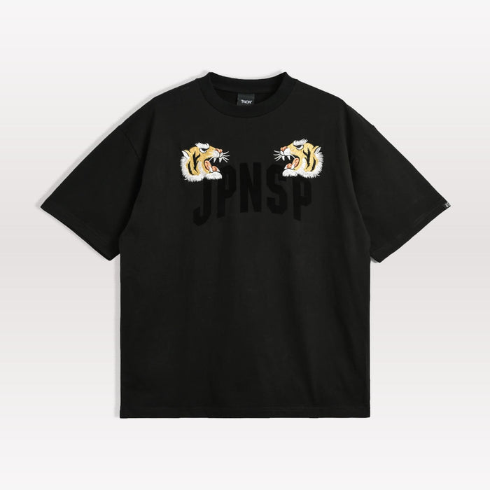Japan Special Tiger Embroidery T Shirt - Black