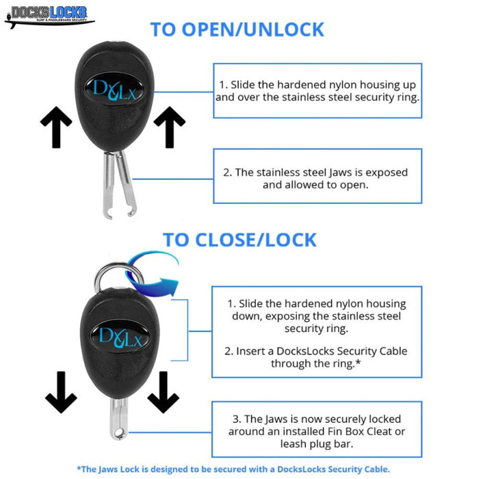 Jaws Paddleboard & Surfboard Anti-Theft Security Lock