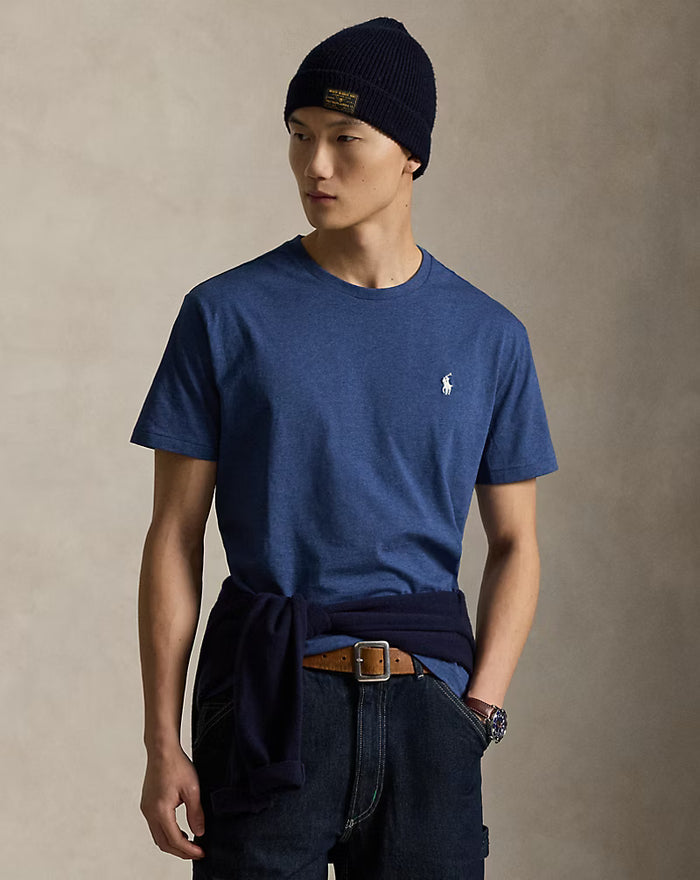 Jersey Crewneck T-Shirt in Derby Blue - Madison's Niche