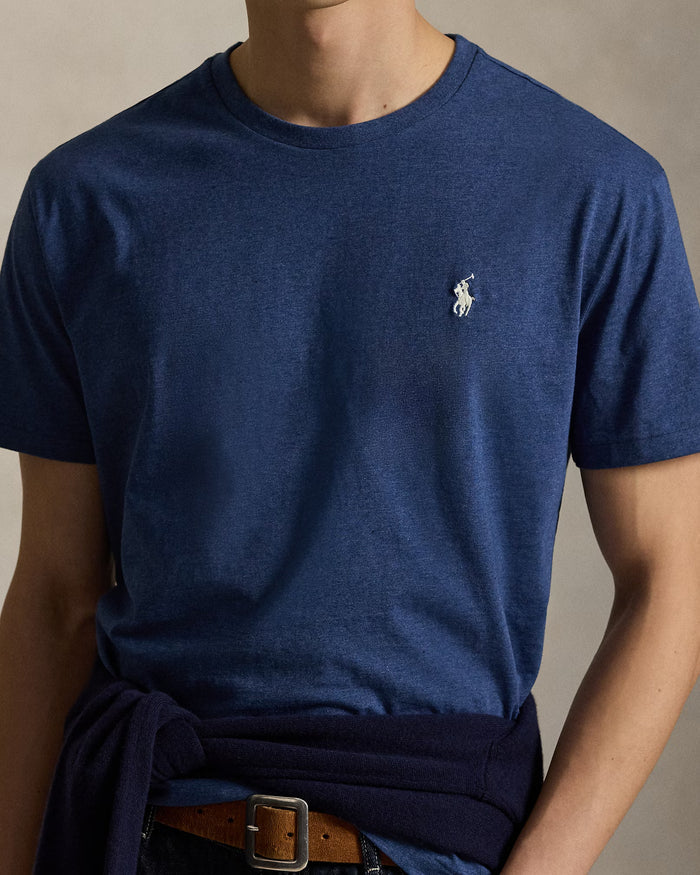 Jersey Crewneck T-Shirt in Derby Blue - Madison's Niche