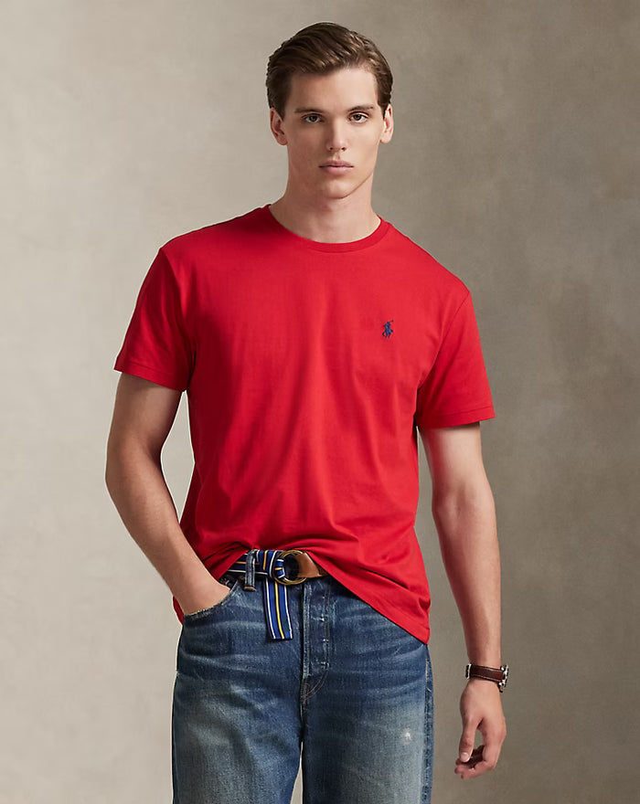 Jersey Crewneck T-Shirt in Red - Madison's Niche