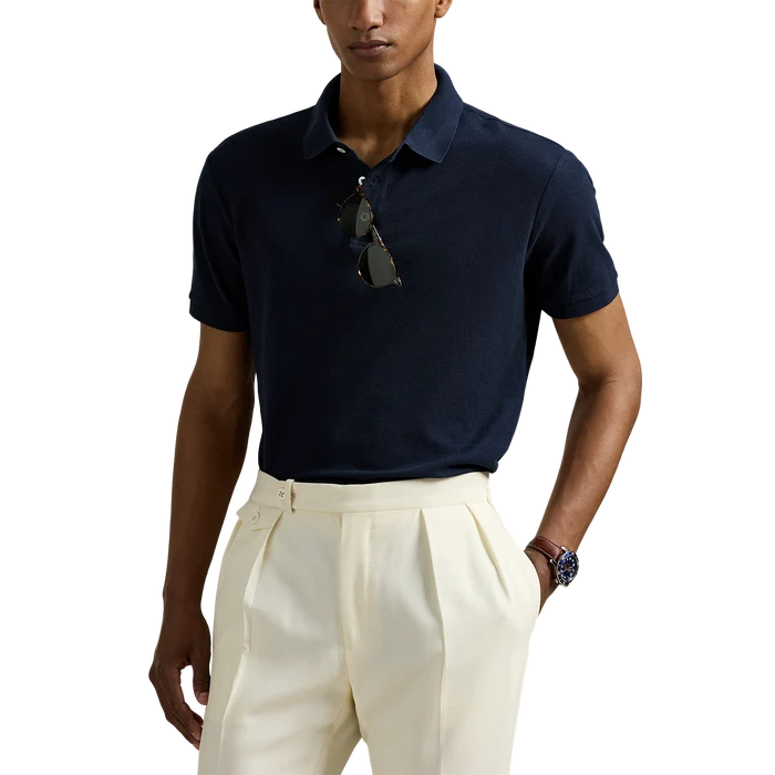 Johnny Collar Polo in Aviator Navy - Madison's Niche