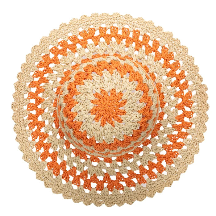 Julep Striped Crochet Hat in Orange - Madison's Niche
