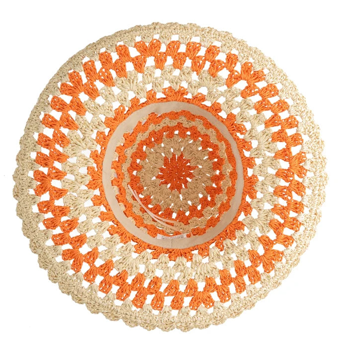 Julep Striped Crochet Hat in Orange - Madison's Niche