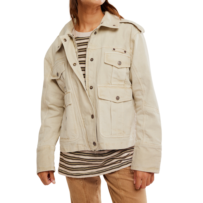 Kali Washed Jacket in Oat - Madison's Niche