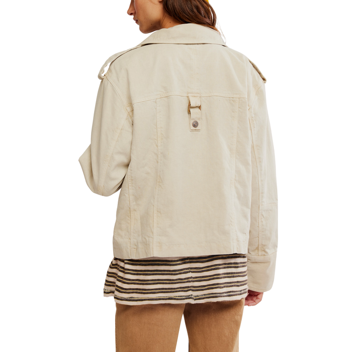 Kali Washed Jacket in Oat - Madison's Niche