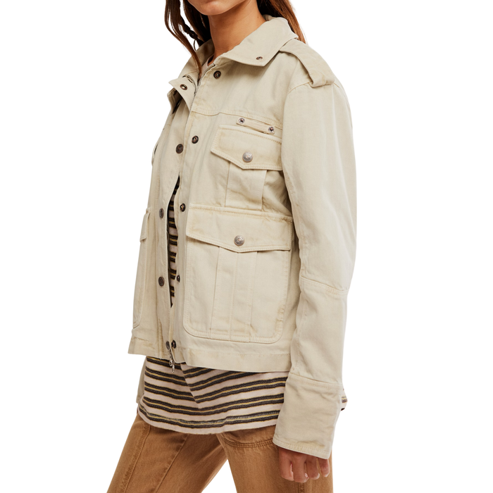 Kali Washed Jacket in Oat - Madison's Niche