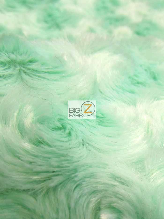 Kiwi Green Minky Rose/Rosette Floral Baby Soft Fabric / Sold By The Yard