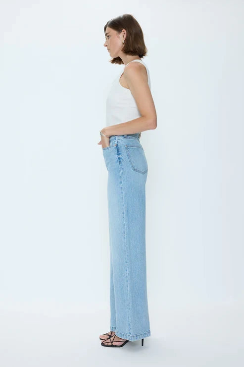 Lana High Rise Ultra Wide Leg Jeans in Perspective - Madison's Niche