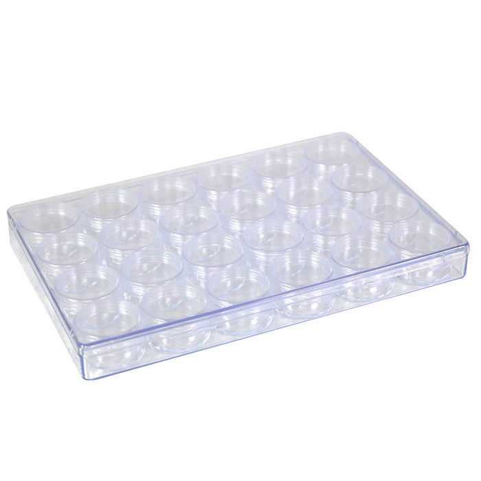 Large Plastic Craft Storage Organizer Box, 24 Jars