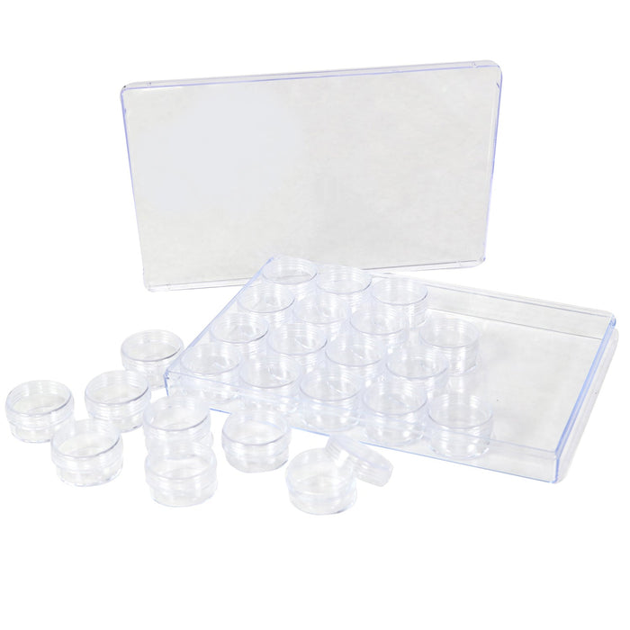Large Plastic Craft Storage Organizer Box, 24 Jars