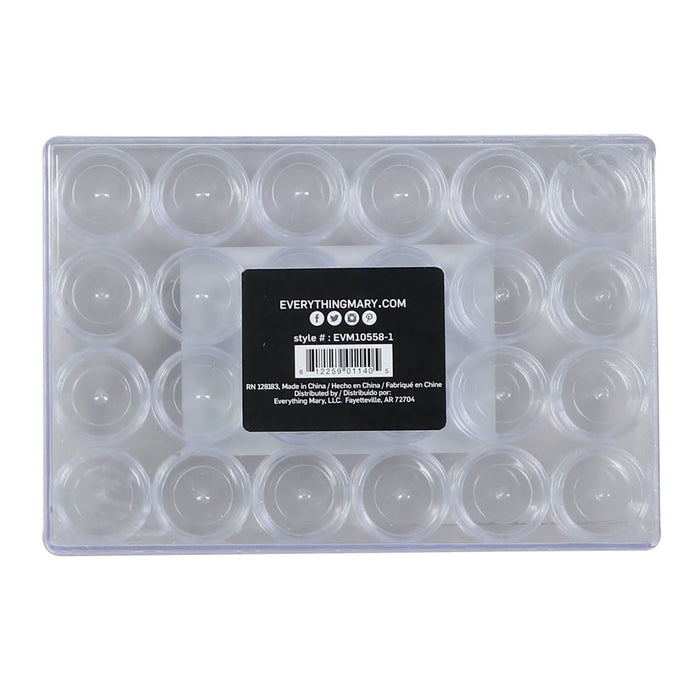 Large Plastic Craft Storage Organizer Box, 24 Jars