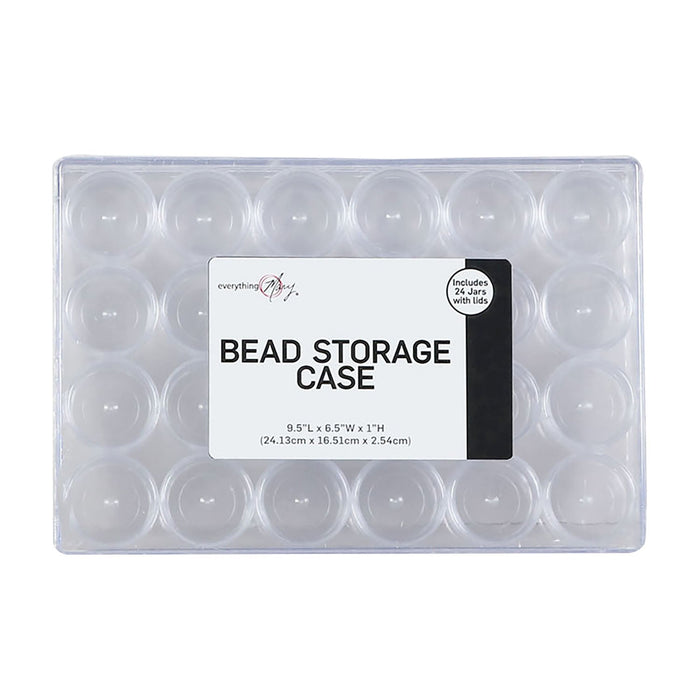 Large Plastic Craft Storage Organizer Box, 24 Jars