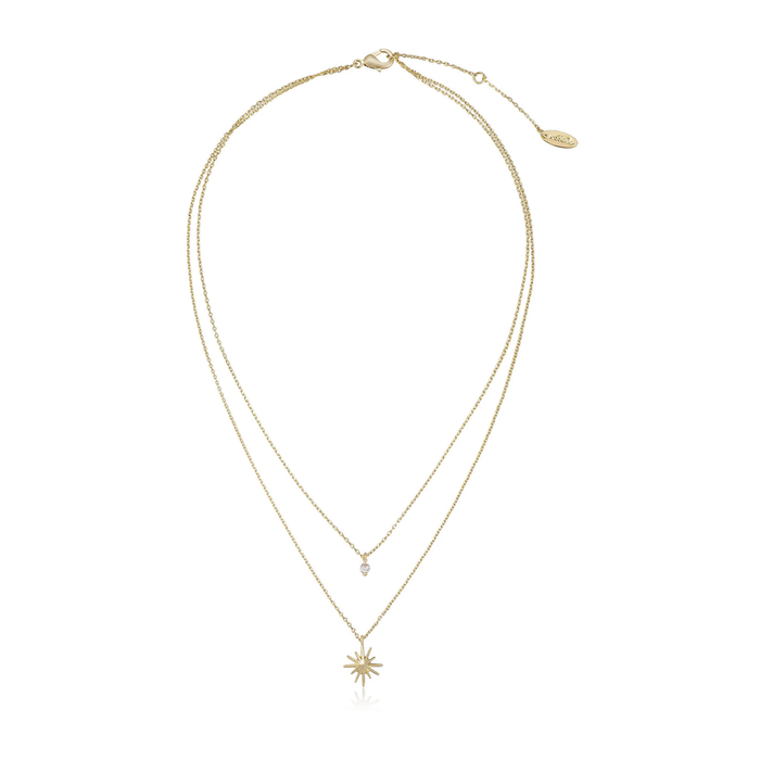 Layered Starburst Crystal Necklace in Gold - Madison's Niche