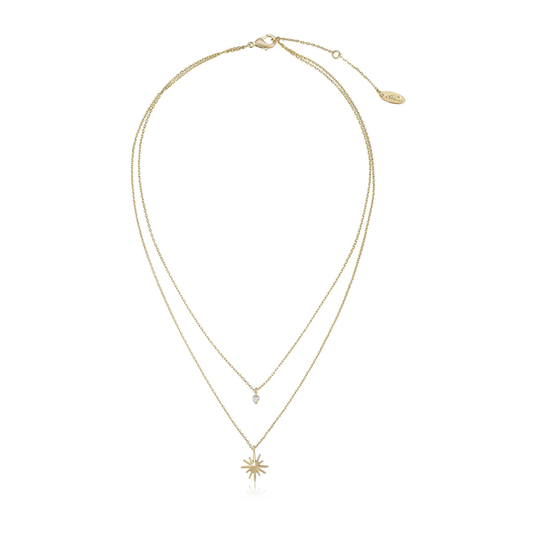 Layered Starburst Crystal Necklace in Gold - Madison's Niche