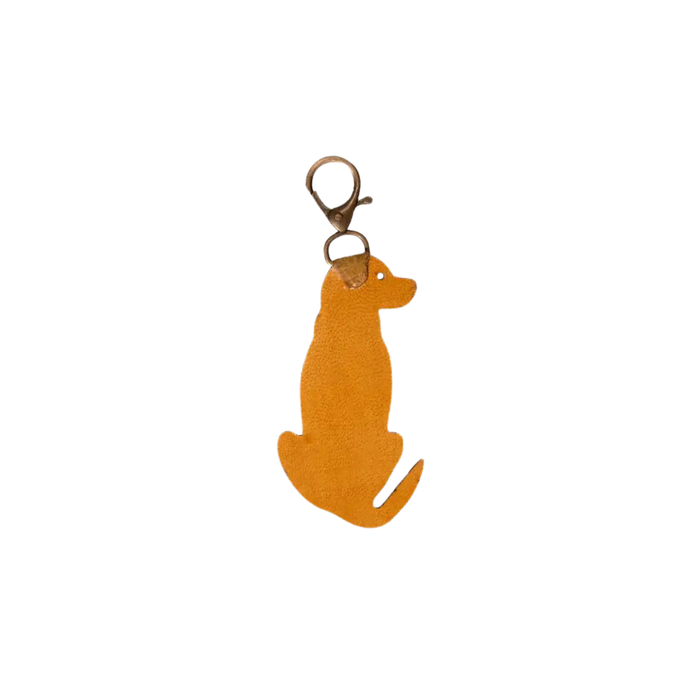 Leather Labrador Keychain in Yellow - Madison's Niche
