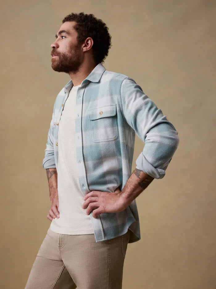 Legend Sweater Shirt in Sage Plaid - Madison's Niche