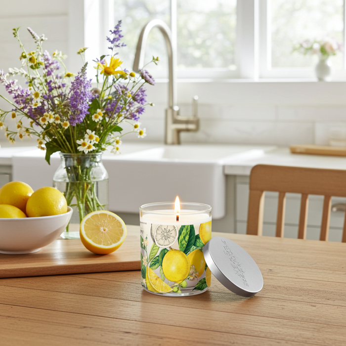 Lemon Basil Glass Candle - Madison's Niche