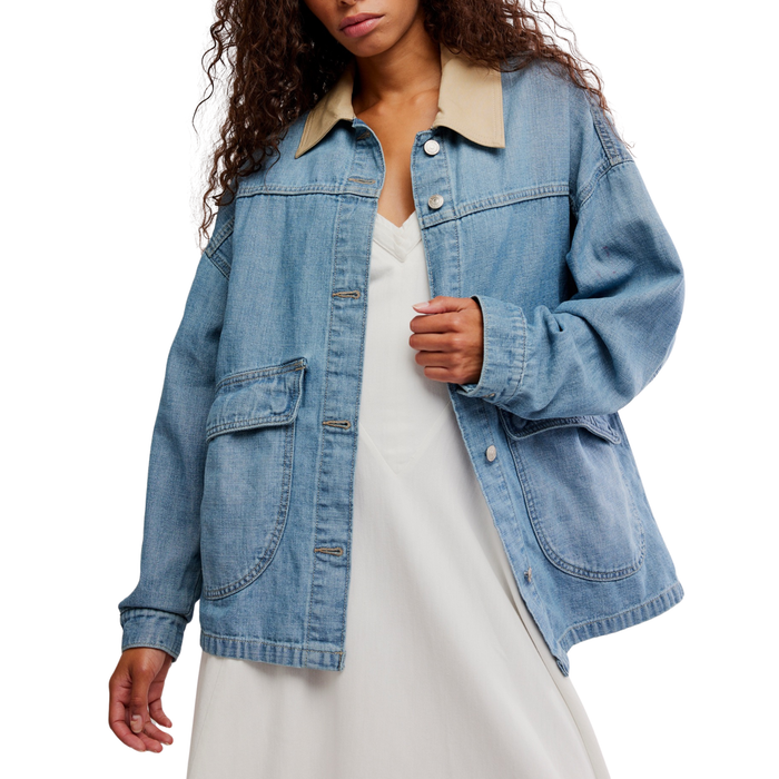 Lemon Denim Jacket in Berry Blue - Madison's Niche