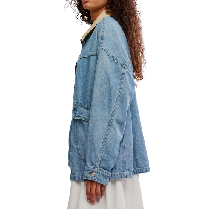Lemon Denim Jacket in Berry Blue - Madison's Niche