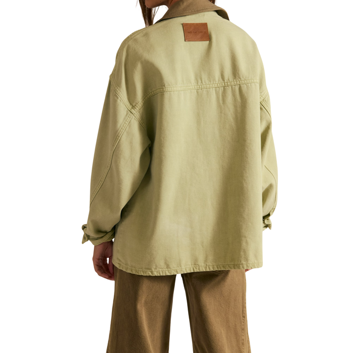Lemon Denim Jacket in Sage - Madison's Niche