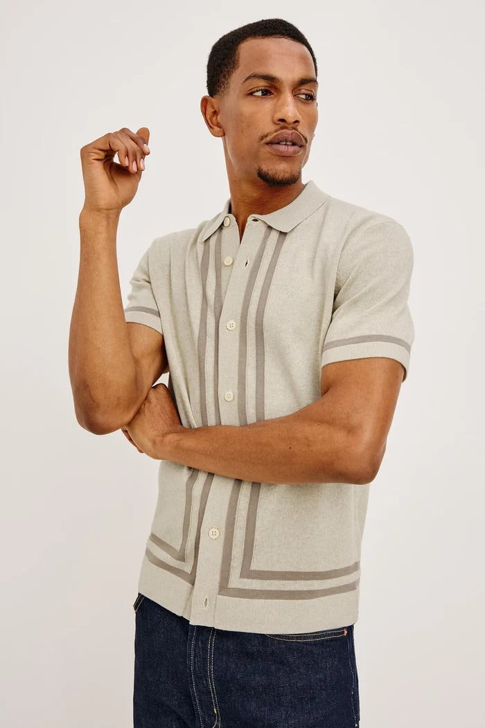Leo Short Sleeve in Driftwood Melange - Madison's Niche