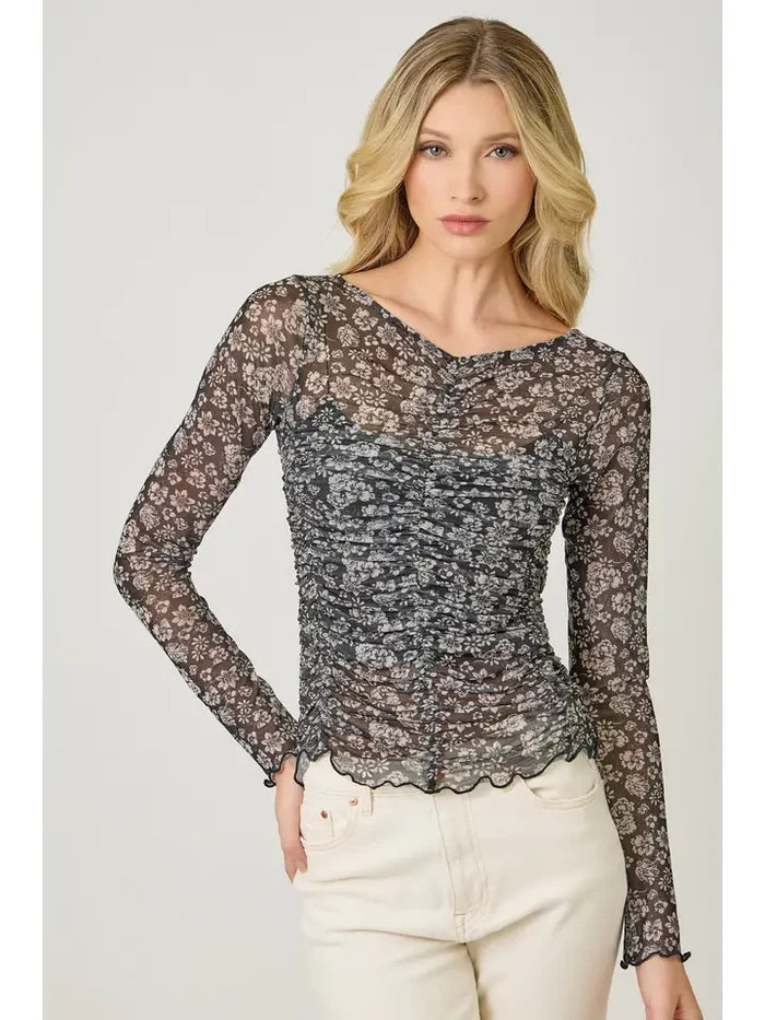 Lettuce Hem Mesh Top - Madison's Niche