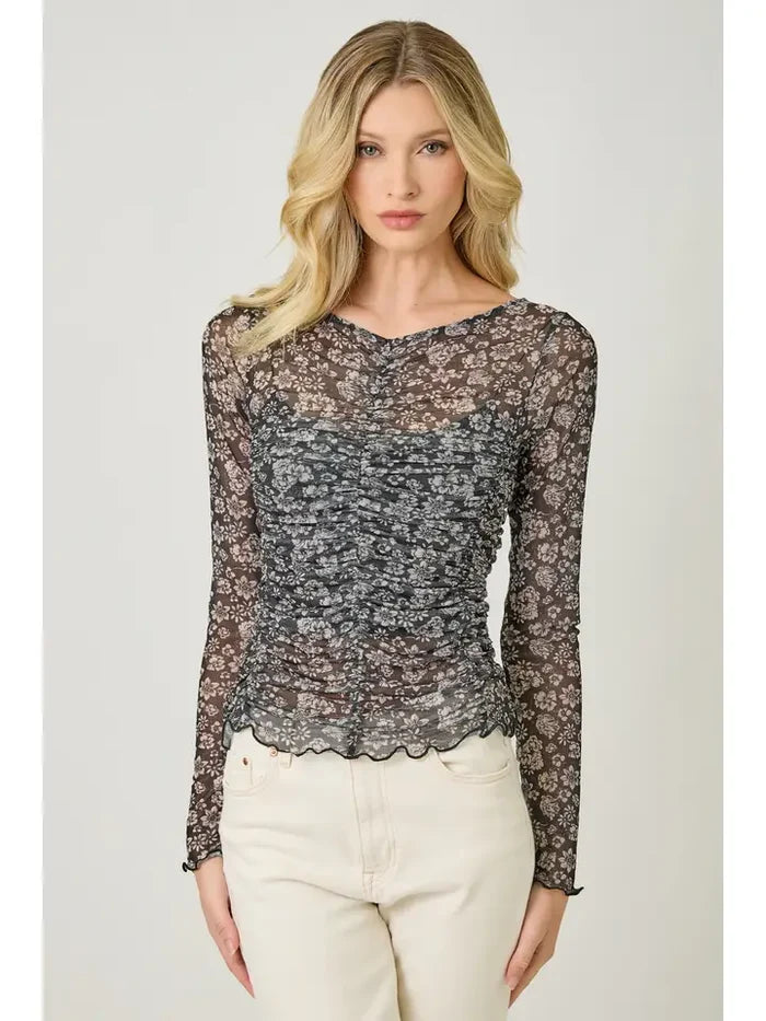 Lettuce Hem Mesh Top - Madison's Niche