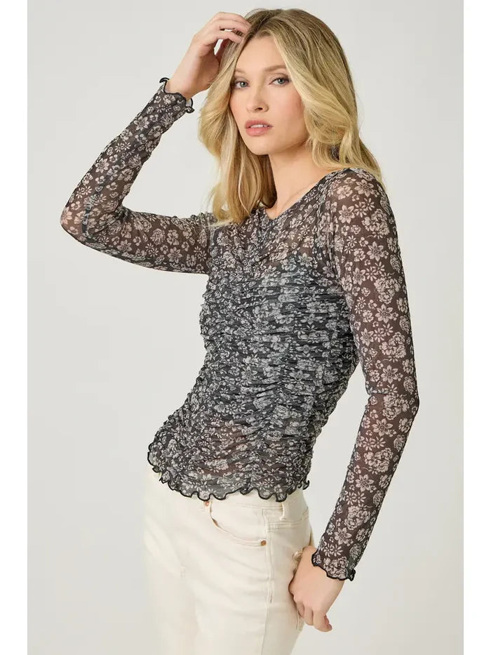 Lettuce Hem Mesh Top - Madison's Niche