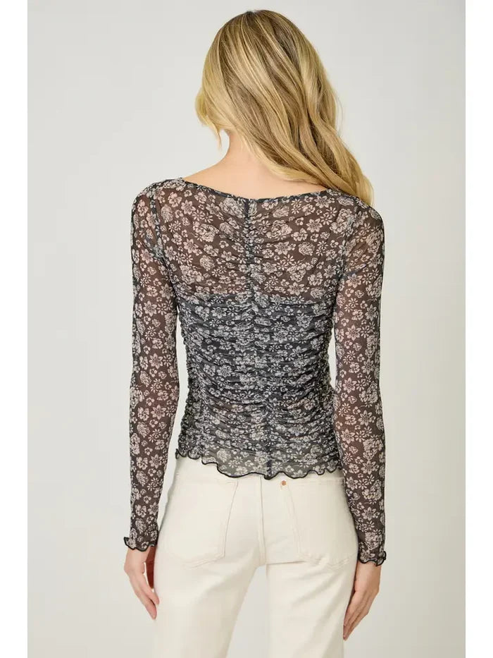 Lettuce Hem Mesh Top - Madison's Niche
