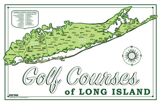 L.I. Golf Course Map Distressed Wood - Madison's Niche