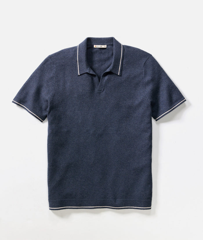 Liam Sweater Polo in Indigo - Madison's Niche