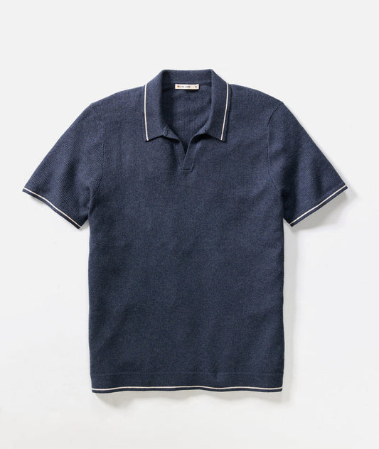 Liam Sweater Polo in Indigo - Madison's Niche