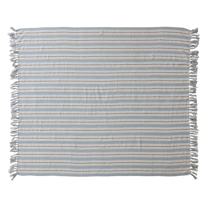 Light Blue Stripe Throw - Madison's Niche