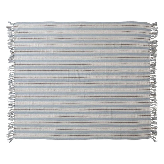 Light Blue Stripe Throw - Madison's Niche
