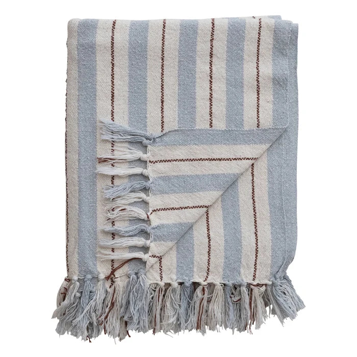 Light Blue Stripe Throw - Madison's Niche