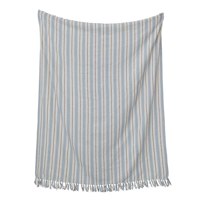 Light Blue Stripe Throw - Madison's Niche