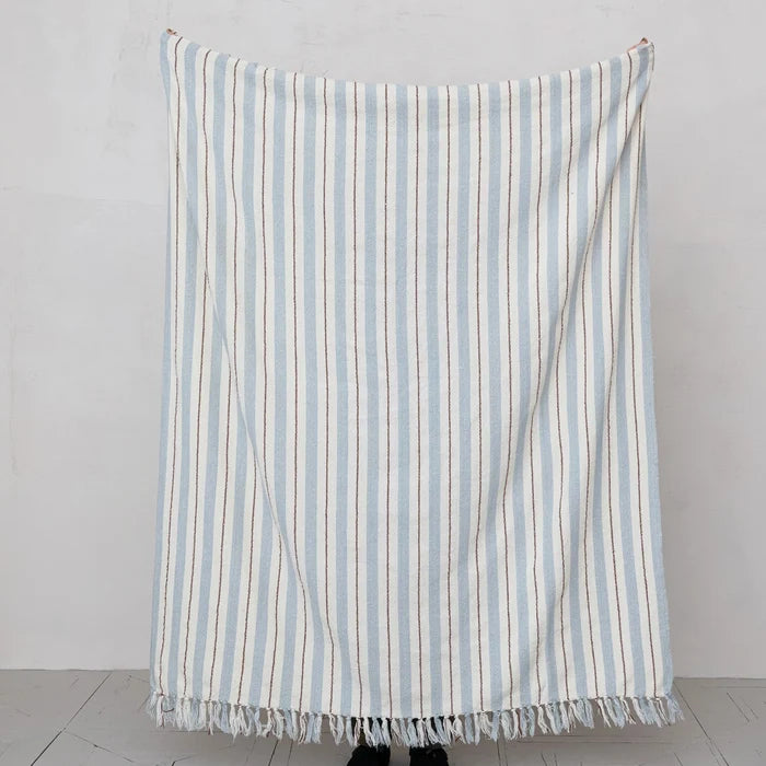 Light Blue Stripe Throw - Madison's Niche