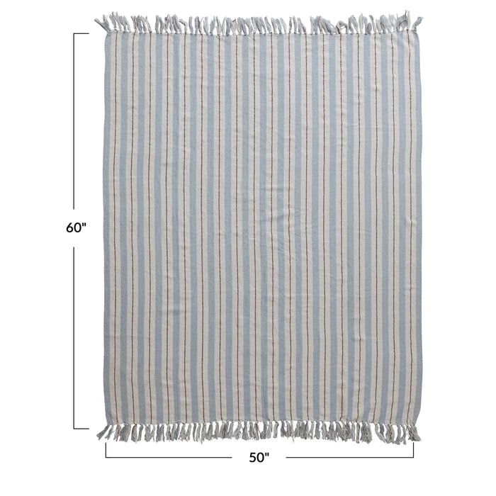 Light Blue Stripe Throw - Madison's Niche
