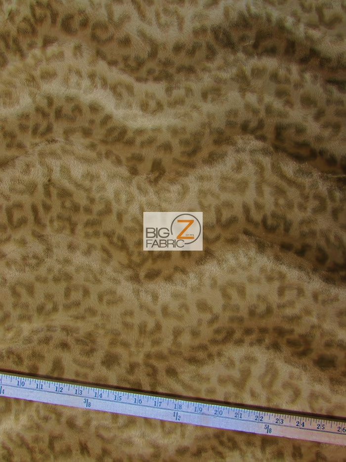 Light Coffee Velboa Leopard Animal Short Pile Fabric / Sold By The Yard||color:Light Coffee Leopard